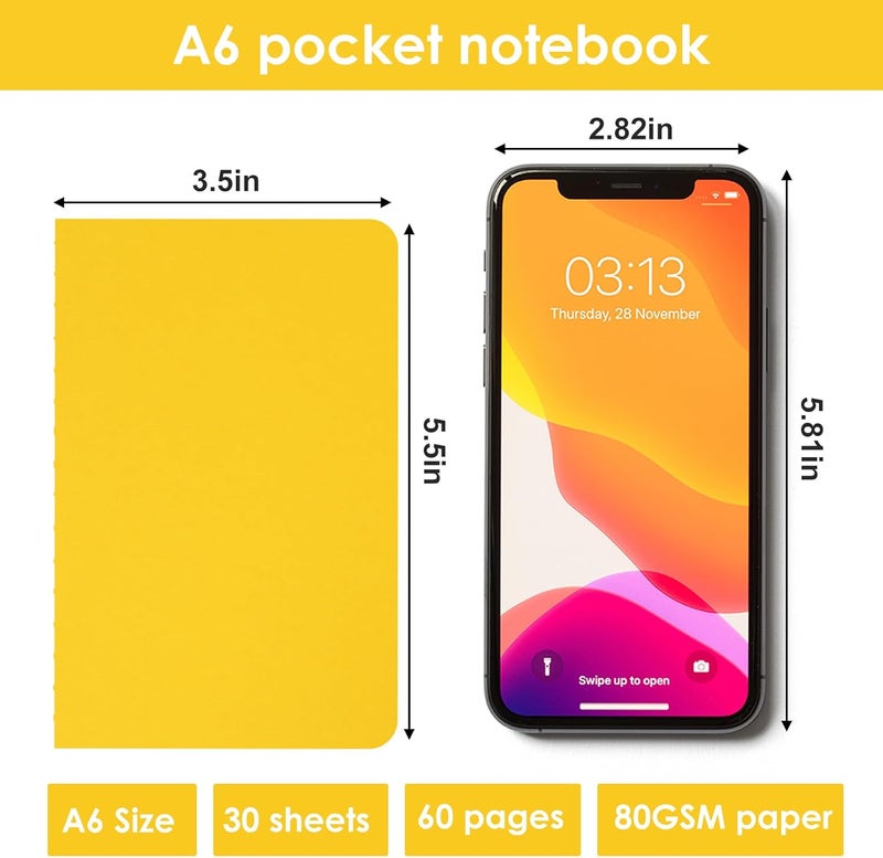 LABUK 90 Pack Pocket Notebooks, Small Notebook Bulk, 3.5"x5.5" Lined Notebooks, A6 Colorful Cover Journals 24 Sheets/48 Pages/24 Colors - Image 2